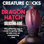 Dragon Hatch Silicone Egg For Men, Women, & Couples. Squishy, Thick And Textured Fantasy X-Large Egg Plug. Harness Compatible, Wide Base. 1 Piece. Purple.