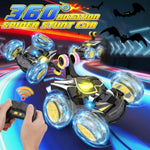 Remote Control Car Stunt Rc Cars 360° Rotating With 2.4Ghz Rechargeable Wheel Lights Toys Car Gift For Boys 3 4 5 6 7 8 9 10 11 12 (Black)