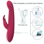 Rabbit Vibrator Thrusting Dildo For Women G Spot Sex Toy Clitoral Stimulator Sex Toys Dildos Vibrator With 7 Vibration 8 Thrust Mode Adult Tools For Women