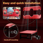 Multi-Functional Sex Stool With Handcuffs, Ankle Cuffs, Neck Cuffs, Height Adjustable, Can Be Unlocked In A Variety Of Sex Positions, Suitable For Couples Bondage Restraints, For Taming, Bdsm Chair