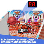 2-Player Arcade Basketball Game Set,Upgraded Indoor Hoop with LED Light Electronic Scoreboard 4 Balls,Carnival Games Sports Toys Kids 3-12 for Home Party Backyard Outdoor Boys Girls Toddlers Gifts