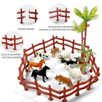 Realistic Farm Animal Figurines 44 Pcs, Plastic Farm Figurines Playset Includes Fences Mini Farm Animal Trees Stones, Cake Topper Cognitive Development Role Play Set?