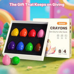 8 Colors Jumbo Egg Crayons for Toddlers Ages 1-3, Washable Easy-Grip Art Supplies