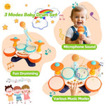 Baby Drum Set, Kid Drum Set For Toddlers 1-3, Baby Toys For 1 Year Old Boy Girl Gifts With Microphone Toddler Drums 12 18 Months 1 2 3 Christmas Birthday Gifts