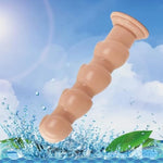 Silicone Anal Plug Dildo Butt Plug With Strong Suction Cup, Flexible Penis Adult Sex Toy Soft Butt Plug With Graduated Beads G-Spot Stimulator Prostate Massager For Men Women(Flesh)