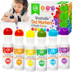 6 Color Washable Dot Markers for Toddlers, Bingo Daubers & Classroom Art Supplies