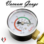 Penis Pump Kit Ultima - Brass Handle, Blue Rubber Grips, Clear Hose + Gauge - 9" X 2.00" Cylinder