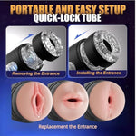 Male Masturbator Replaceable Entrance - With 3D Mouth & Anal & Clitoral Entrance, Substitute Port For 3 Fittings Combined For Sex Toys For Men, Adult Toys With Soft Tpe (3 Entrances Only)