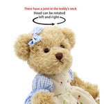 2-Pack Teddy Bear,Cute Stuffed Animal,Couple Gift Soft Plush Toy 11Inch (Blue Plaid Clothes)