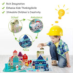 Wooden Building Blocks For Toddlers, Kids City Construction Stacking Creative Toys, Preschool Learning Education Block For Boys Girls Ages 2 3 4 5 (120 Pcs)