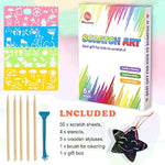 60 Pcs Rainbow Scratch Art Paper for Kids, Magic Black Scratch Pads & Craft Supplies