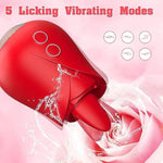 Rose Sex Toy Vibrators For Women, Clitoral Vibrators Tongue Licking Sex Stimulator With 5 Modes, Penis Nipple Teasing Toys,Clitoris Sex Things For Sexual Pleasure, Rose Vibrators Adult Sex Toy