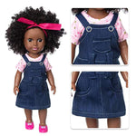14.5" African Baby Girl Doll With Clothes Set - Washable Realistic Silicone Toy - Best Gift For Kids