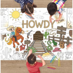 Western Cowboy Giant Coloring Poster Activity Tablecloth for Kids