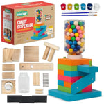 Candy Dispenser Woodworking Kit for Kids, DIY STEM Building Set with Paints & Tools
