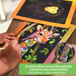 Animal Scratch Art Kit - Create Stunning Lion and Giraffe Artwork for Kids Ages 6+