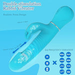 Rabbit Dual Vibrator Adult Sex Toys For Women, Detachable 3-In-1 Powerful Silicone Massager Kit For G-Spot Clit Anal High-Frequency Orgasm, Rechargeable Waterproof Vibrators With 10 Vibrations (Blue)