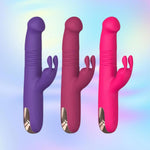 Venuss 10 Powerful Vibrations Rechargeable 3 Inch 1 Clit Anal Stimulating Dildo G-Spot Rabbit Vibrator Clitoris Stimulation Sex Toys With Quiet Dual Motors (Berry Color)