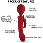 G Spot Rabbit Vibrator Wand. 10 Vibrations, 2 Motors, Dual Heads. Travel Case And Usb Charger Included.