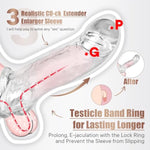 3 Size Reusable Penis Sleeve Penis Extender, Soft Clear Cock Sleeve Penis Extender Adult Sex Toys For Men Women, Durable Penis Enlarger Male Sex Toys For Couples Pleasure