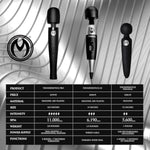Thunderstick Pro Wand Massager For Beginners, Men, Women, & Couples. Super Powerful Vibes And Flexible Silicone Head. Designed For International Travel. Rechargeable. 6 Pieces, Black.
