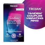 TROJAN Vibrations Tandem Couples Vibrating Ring, Personal Massager, 1 Count, Violet