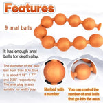 Silicone Anal Beads With Removable Fox Tail Anal Butt Plug For G-Spot Prostate Stimulation Massage Adult Sex Toy With 9 Anal Balls For Cosplay Anal Training For Beginner Men Women Black S