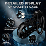 Male Cock Cage Chastity Device For Men, With 3 Sizes Rings And Invisible Lock Male Chastity Cage Device Adult Sex Toy Bondage Gear Lightweight Adult Sex