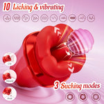 Vibrator Adult Sex Toys for Women - 4IN1 Mouth Sucking Vibrator Rose Sex Toy, 10 Tongue Licking Sucking, 3 Auto Sucking Adult Toys New APP, Anal Clit Nipple Vibrators Female Couples Lemon Sex Toy