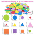 500 Pcs Colorful Foam Shape Stickers, Self-Adhesive Geometry Shapes for DIY Crafts