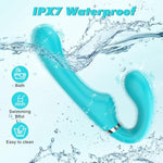Strapless Strap-On Double-Ended Dildo - Strapon Double Sided Anal Dildo Lesbian Sex Toys With 7 Modes & Recharging Remote Control, Silicone Realistic G-Spot Clit Vibrator, Adult Toys For Women Couples