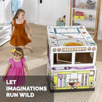 Color Your Own School Bus Playhouse Craft Activity for Kids