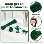Dark Green Chenille Stems for DIY Crafts and Decorations, 100 Pieces, 6mm x 12 Inch