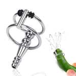 Hollow Urethral Dilator, Stainless Steel Urethral Plug Urethral Sounding Penis Plug With Double Cock Ring Sex Toy For Men