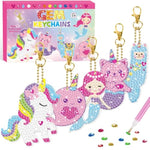 Diamond Gem Art Painting Kit for Kids Ages 8-12, 5 PCS, 4-8, Diamond Art Keychains