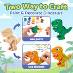 3D Wooden Dinosaur Painting Kit for Kids Ages 4-8, 5 Fun Crafts