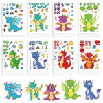 24 Sheets Dragon Make-a-Face Stickers for Kids, DIY Party Favors & Crafts