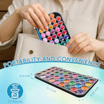 48 Color Solid Watercolor Paint Set with 3 Wooden Brushes for Adults and Kids