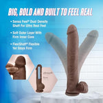 Blush Au Naturel Daddy 14" Realistic Dildo With Balls, Dual Density Flexishaft Xxl Cock, 2.5" Wide - Suction Cup, Harness Compatible - X5 Plus Adult Sex Toy Penis For Women, Men & Couples -(Chocolate)
