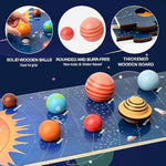 Wooden Solar System Model Board for Kids 3+ - Montessori Toys Planets Puzzle Set
