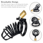 Male Cock Cage Chastity Device - Chastity Device Locked Cage Sex Toy For Men With 3 Different Sizes Rings Adult Sex Toy For Male Penis Exercise 2 Keys Included