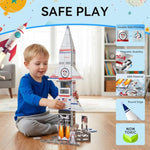 Magnetic Tiles Space Rocket Set,46 Pcs Magnetic Building Blocks For Kids 3+, Stem Learning Toys, Safe & Durable Creative Construction Play, Gift For Boys & Girls