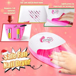 Kids Nail Polish Set For Girls, All In One Nail Art Kit With Nail Dryer/ Glitter Pen/ Nail Pen/ Eyeshadow - Birthday And Christmas Gifts For Girls Ages 5-12