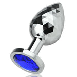 Metal Anal Plug With Rhomboid Surface And Jewel Base Smooth Butt Plug For Prostate Massage Anal Training Adult Sex Toys For Men Women Couples (L)