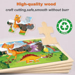 Wooden Puzzles Dinosaur Toys For Kids Ages 3-5, Set Of 5 Packs With 30-Piece,Preschool Educational Brain Teaser Toys For Boys And Girls 3-8 Years Old