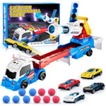 Boy Toys Age 3 4 5 6 Year Old Boy Gifts For Kids Gifts Toy Trucks With Light & Sounds Toys For Kids Age 3 4 5 6 7 8 Years Old,Include Eejection&Shooting Truck,4 Racing Cars