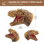Dinosaur Hand Puppets Realistic Latex Soft Animal Head Toys Set, Hand Puppet Toys Gift For Kids, Party Show Imaginative Play (Tyrannosaurus & Triceratops & Dilophosaurus)