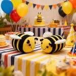 Handmade Emotional Support Bee Stuffed Animal Crochet Fuzzy Bumblebee With Smile Face And White Wings Knit Soft Yarn Plush Bee Toy Pretty Sweet Gifts For Kids Or Stuff Collection 6 Inch