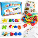 Alphabet Abc Learning Educational Toys For 2 3 4 5 Years Old Boys Girls, Wooden Puzzle Flash Cards Preschool Activity Letter Matching Games For Kids Toddlers