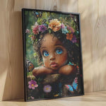 1000 Piece Afro Black Girl Jigsaw Puzzle for Adults, Tropical Forest Art